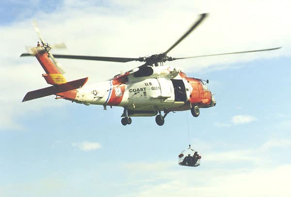 HH 60J rescue basket  - 1976 – Air Station Clearwater Established