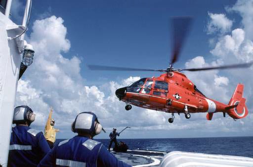 HH-65 Coming on Board Valiant