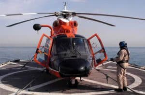 HH 65 Cutter Boutwell Iraq 300x197 - Genesis of the Coast Guard HH-65 Helicopter