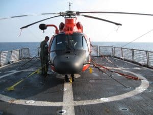 HH 65 Primary Secondary tiedowns 300x225 - Genesis of the Coast Guard HH-65 Helicopter