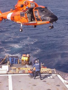 HH 65 hoist 225x300 - Genesis of the Coast Guard HH-65 Helicopter