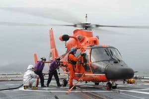 HH 65 hot fueling on Bertholf 300x200 - Genesis of the Coast Guard HH-65 Helicopter