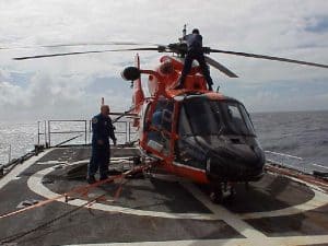 HH 65 on deck of CGC Durable 300x225 - Genesis of the Coast Guard HH-65 Helicopter