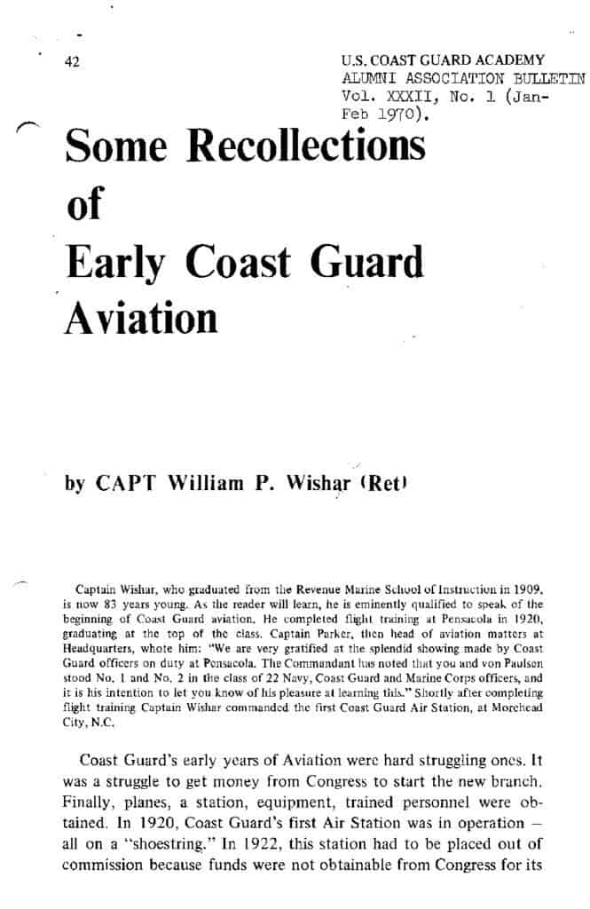 Early CG Aviation by Captain William Wishar pdf 665x1024 - Some Recollections of Early Coast Guard Aviation