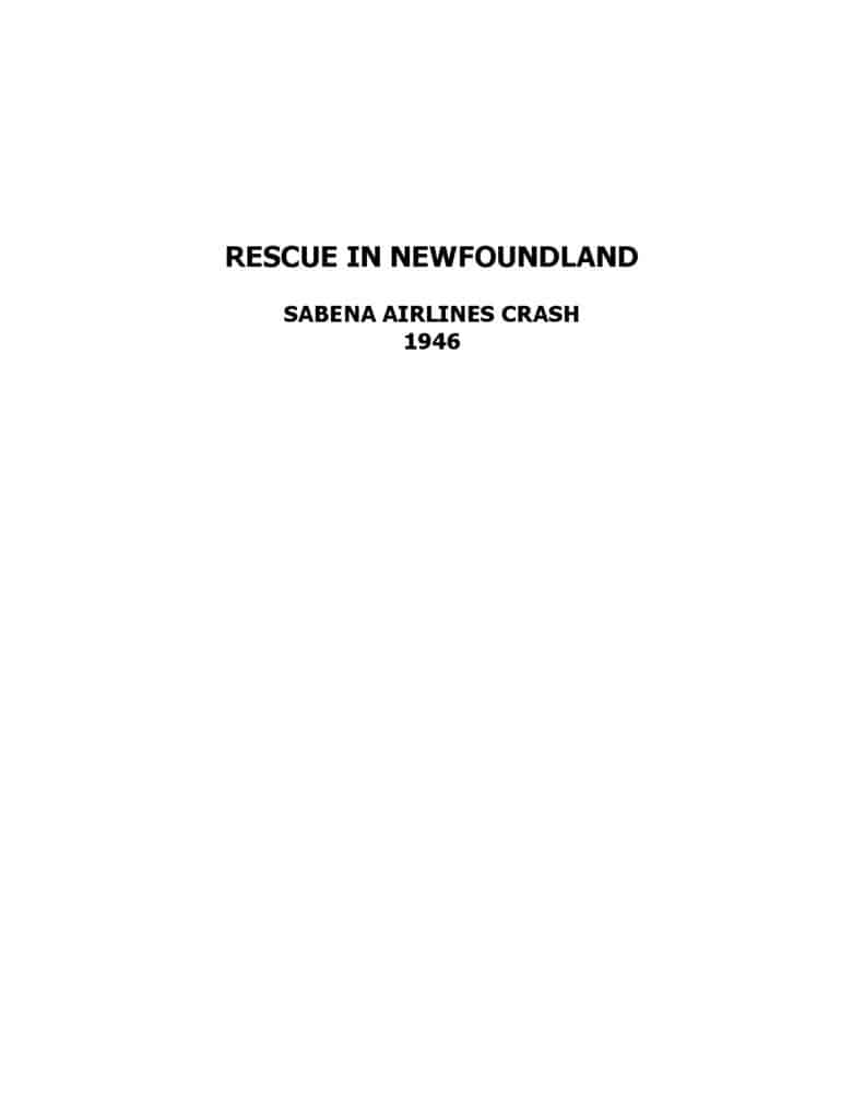 RESCUE IN NEWFOUNDLAND pdf 791x1024 - Rescue in Newfoundland – Sabena Air Crash 1946