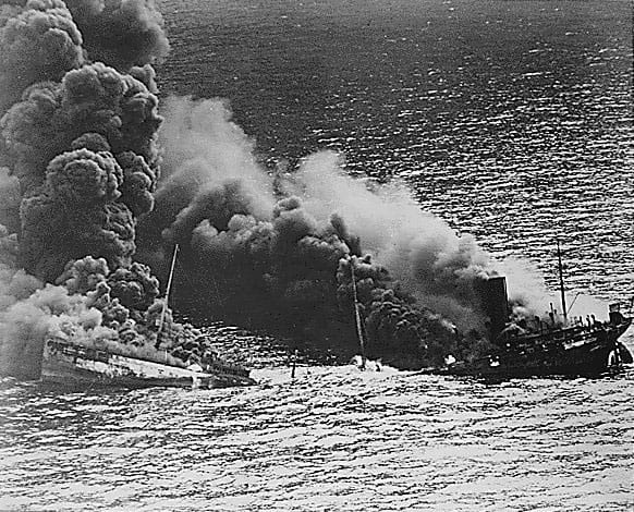 Tanker sunk off the east coast 1942