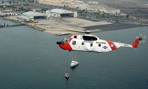 HH-3F Pelican over CGAS San Diego 1981