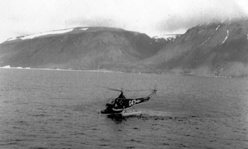 HNS-1 CGNR 39047 on a water landing off of Thule, Greenland in August 1946