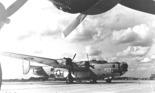 Coast Guard PB4Y-1 on the ramp Argentia – They retained the Navy markings and armament